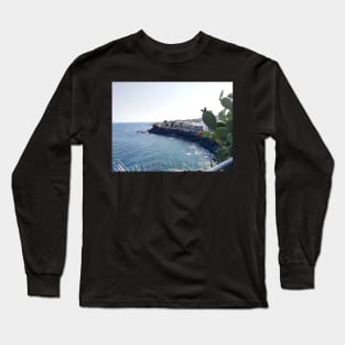 Acicastello shore panorama Long Sleeve T-Shirt